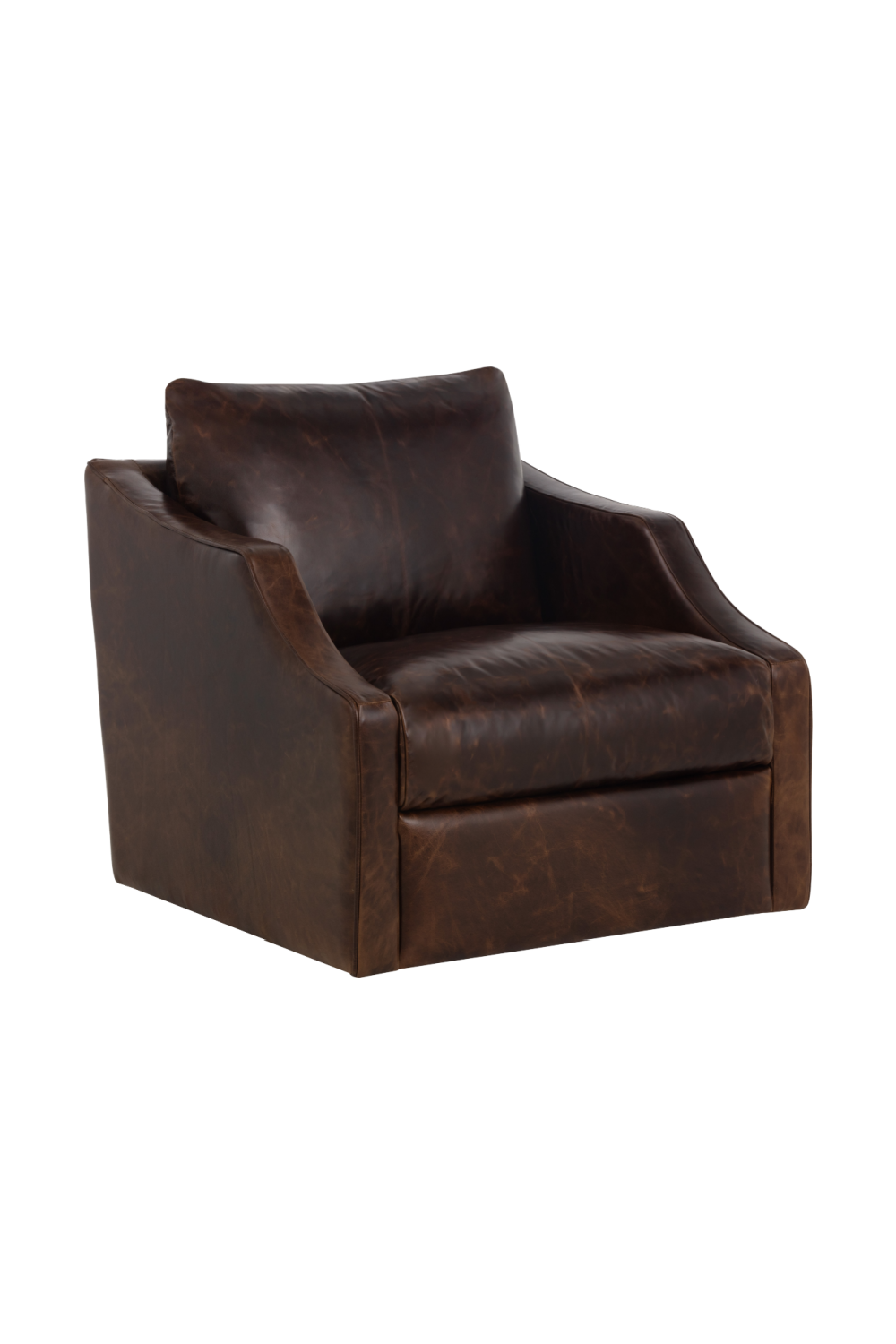 Leather Sloped-Arm Swivel Lounge Chair by Splendido Orwell Accent Chair, alternate view 16
