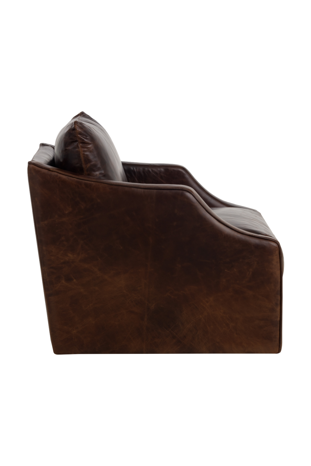 Leather Sloped-Arm Swivel Lounge Chair by Splendido Orwell Accent Chair, alternate view 19