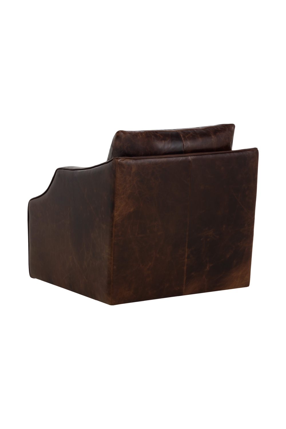 Leather Sloped-Arm Swivel Lounge Chair by Splendido Orwell Accent Chair, alternate view 20