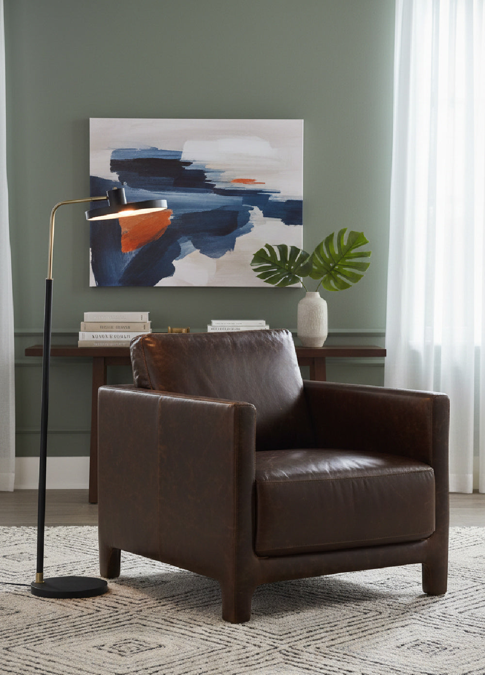 Bovine Leather Lounge Chair by Splendido Rodney Accent Chair, alternate view 15