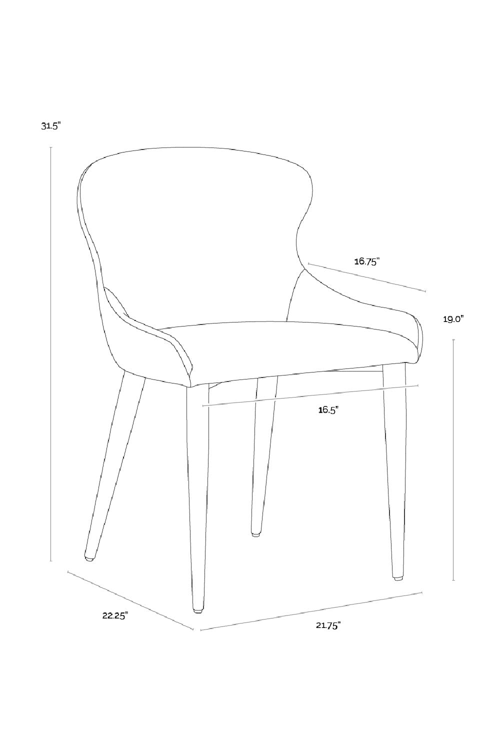 Leather Look Modern Dining Chairs (2) by Splendido Evora, alternate view 11