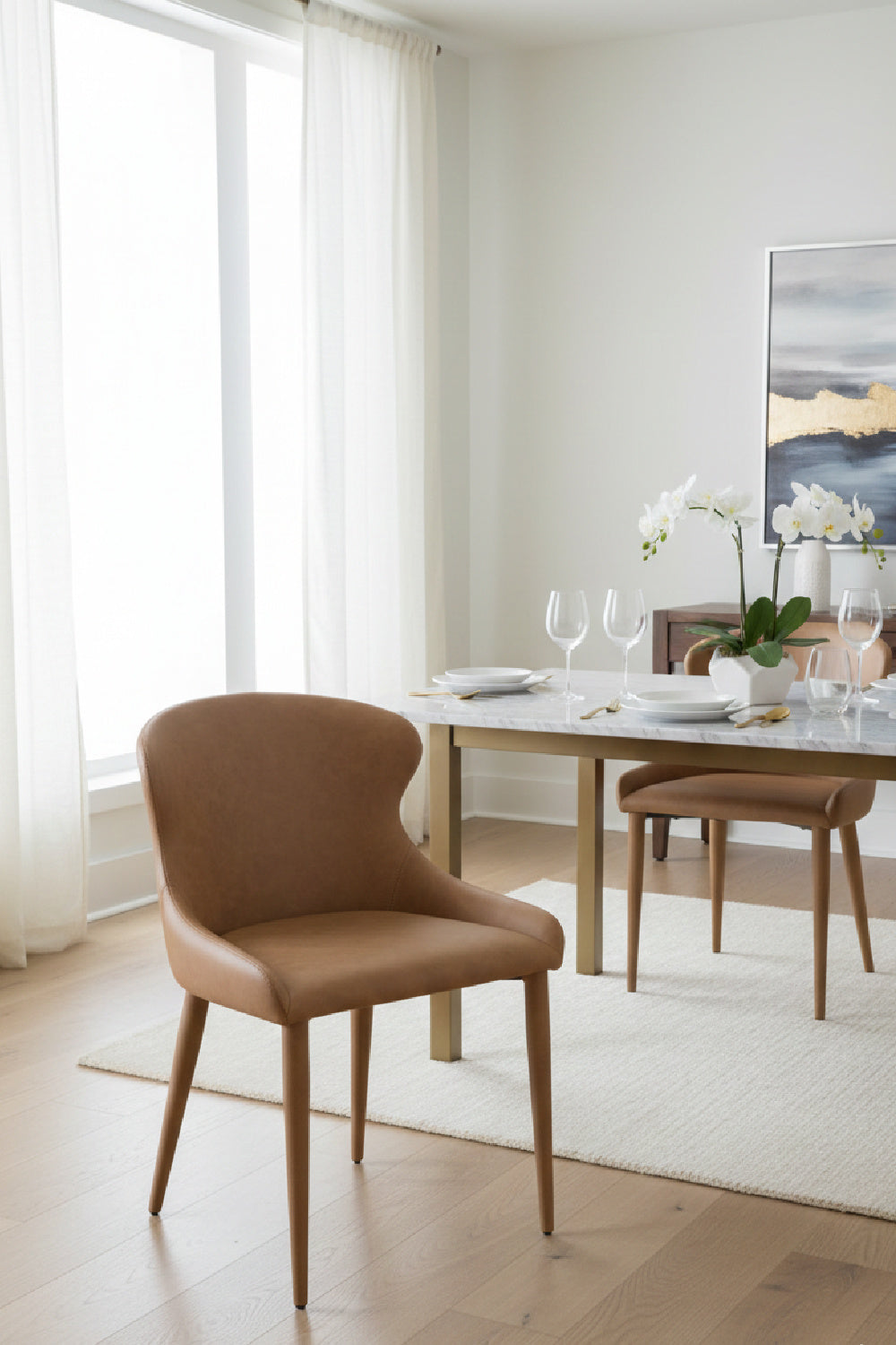 Leather Look Modern Dining Chairs (2) by Splendido Evora, alternate view 2