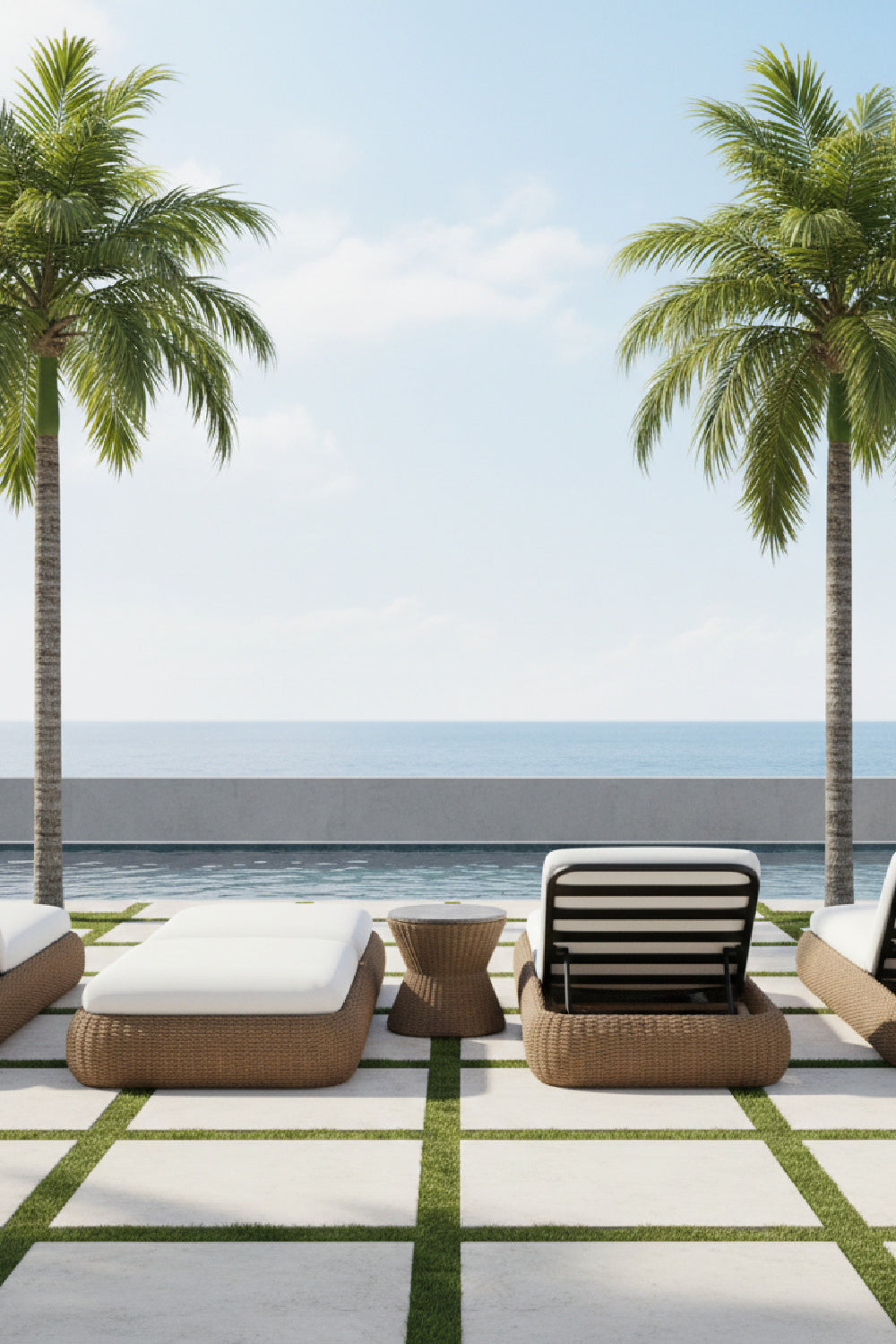 Wicker Weave Indoor/Outdoor Lounger by Splendido Barcelona Outdoor Lounge Chair, alternate view 2