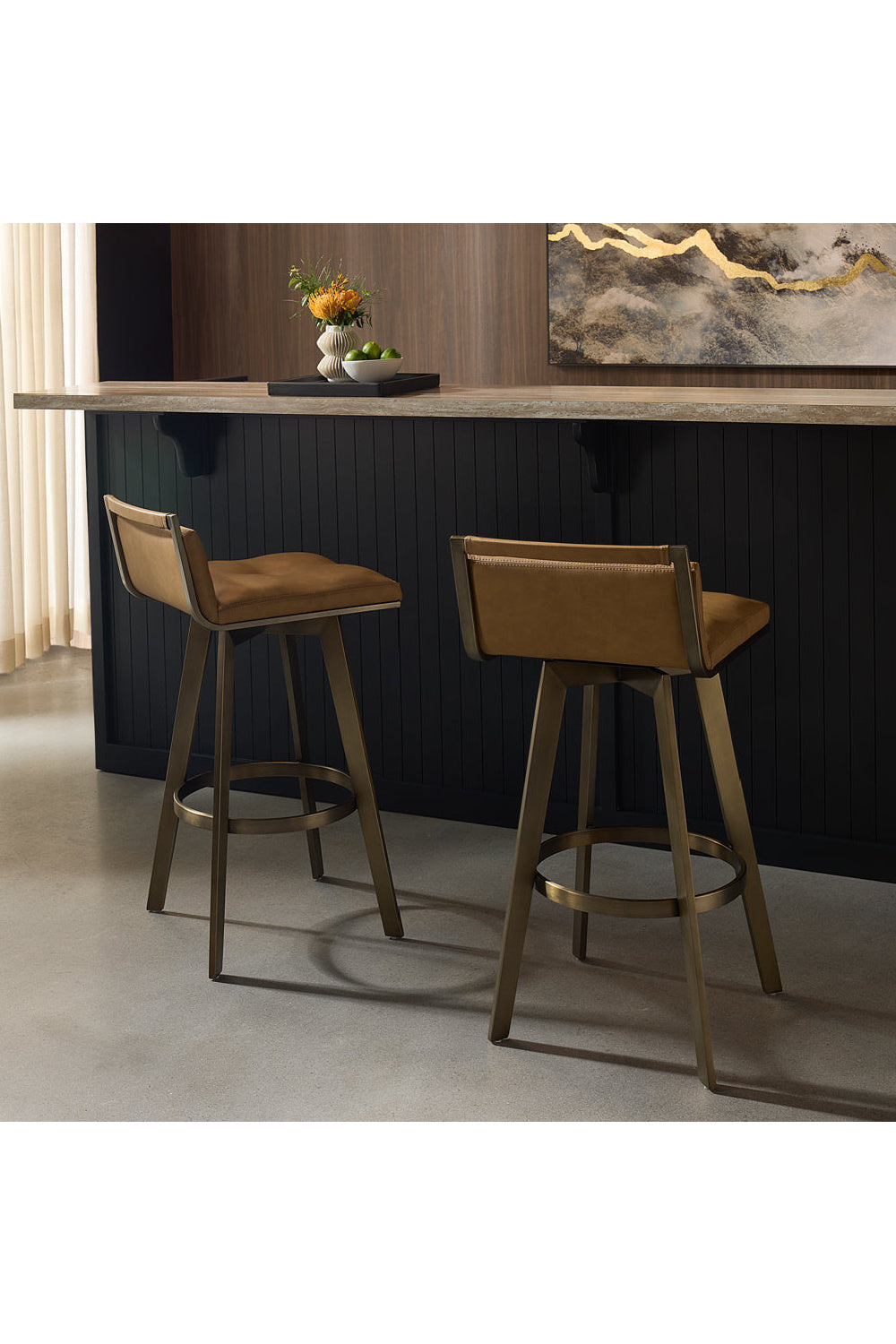 Leather-Look Swivel Bar Stool by Splendido Arizona Barstool, alternate view 16