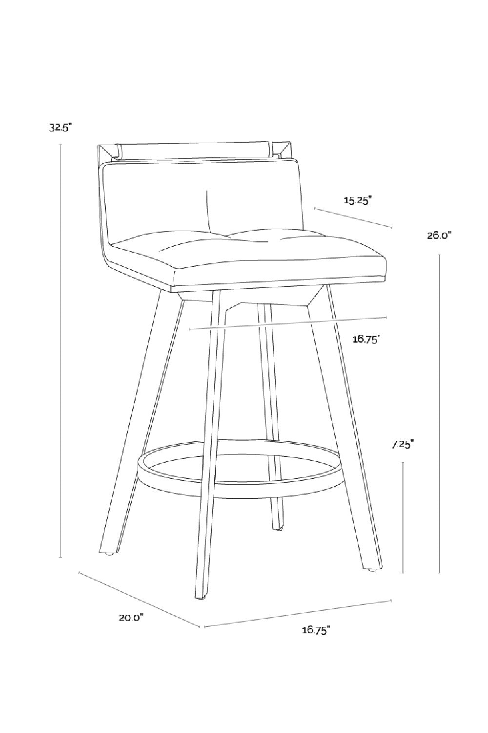 Swivel Counter Stool with Metal Frame by Splendido Arizona, alternate view 21