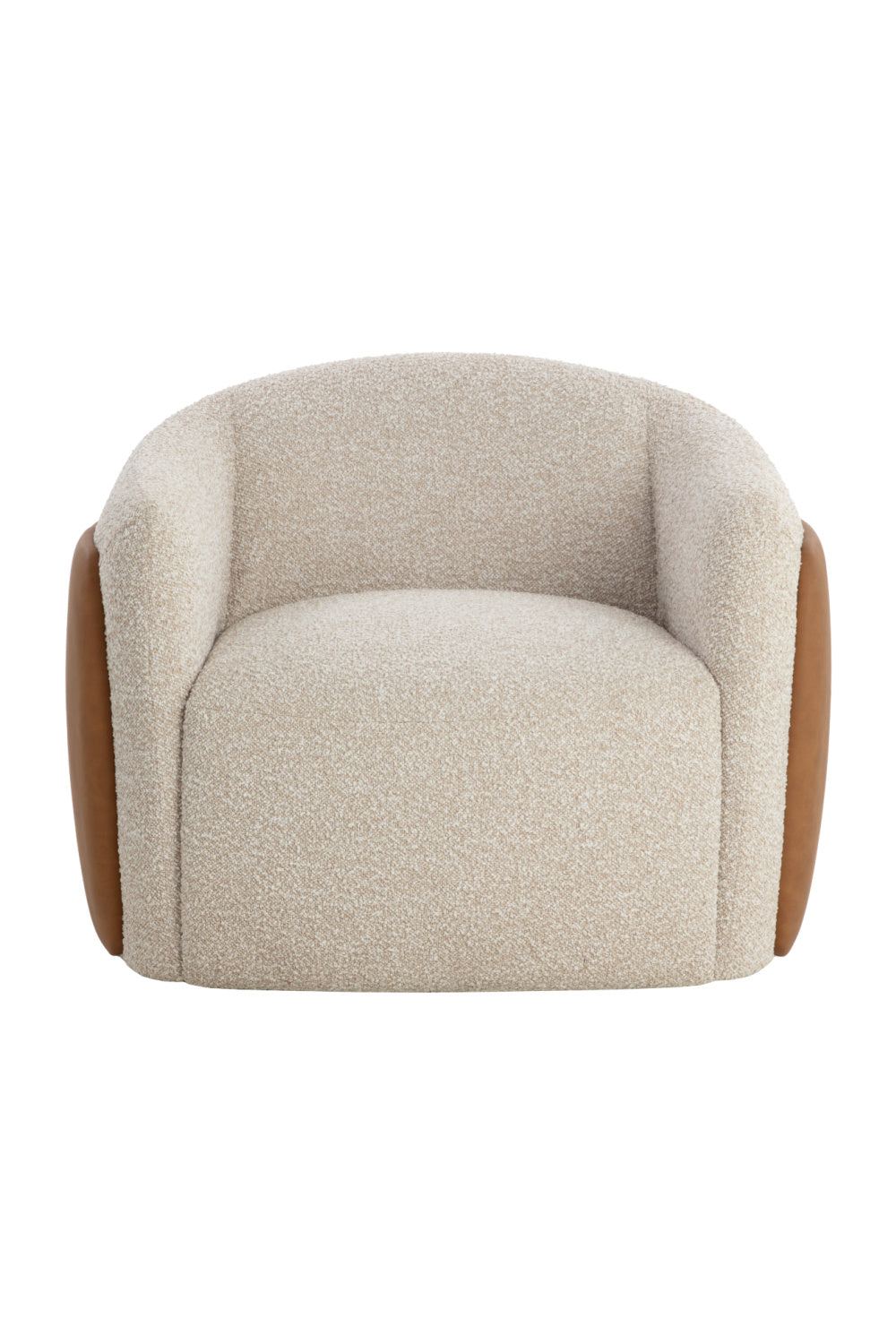White Textured Swivel Lounge Chair by Splendido Caris Accent Chair, alternate view 3