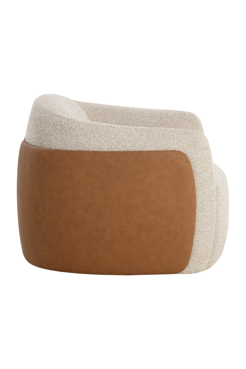 White Textured Swivel Lounge Chair by Splendido Caris Accent Chair, alternate view 4