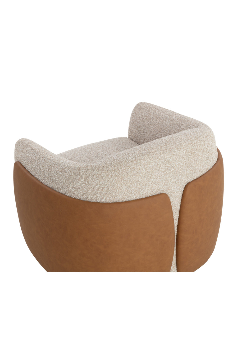 White Textured Swivel Lounge Chair by Splendido Caris Accent Chair, alternate view 6