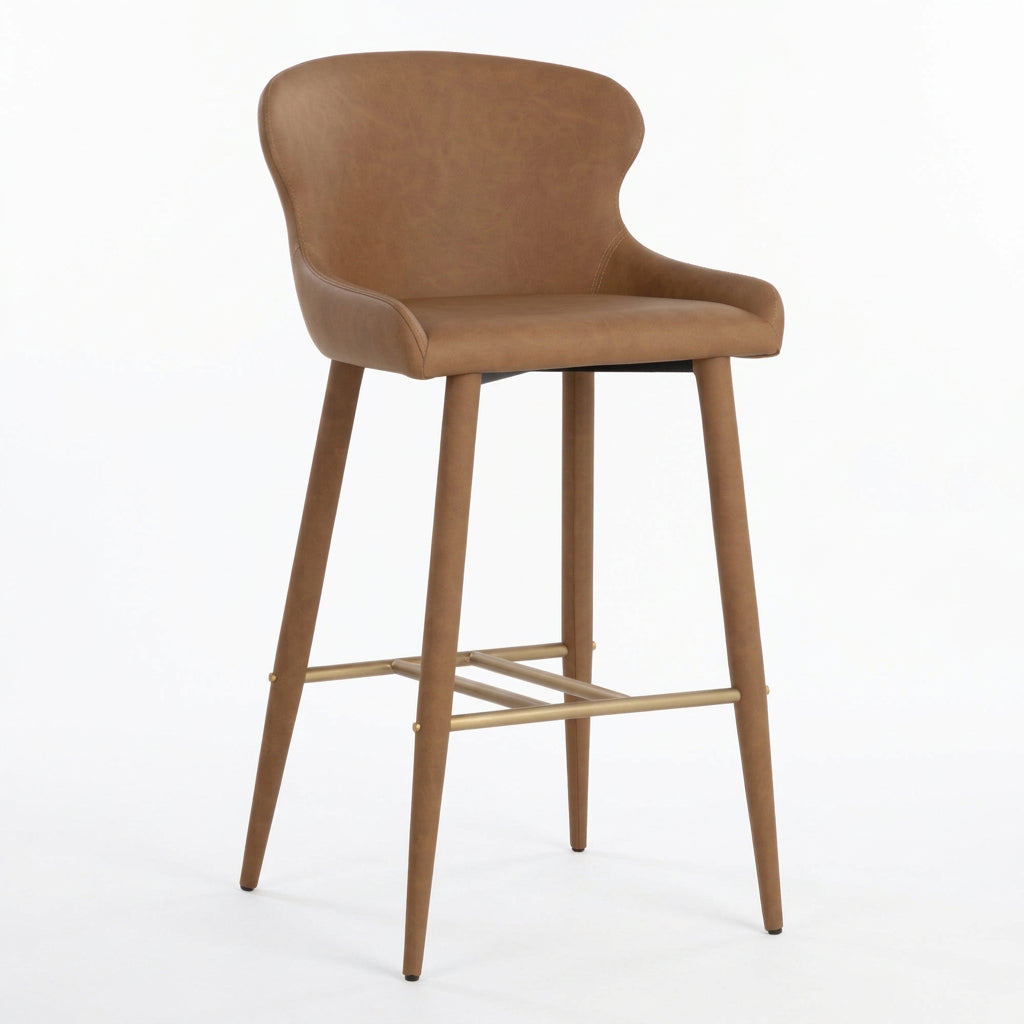 Leather Look Shell Bar Stool by Splendido Evora Barstool
