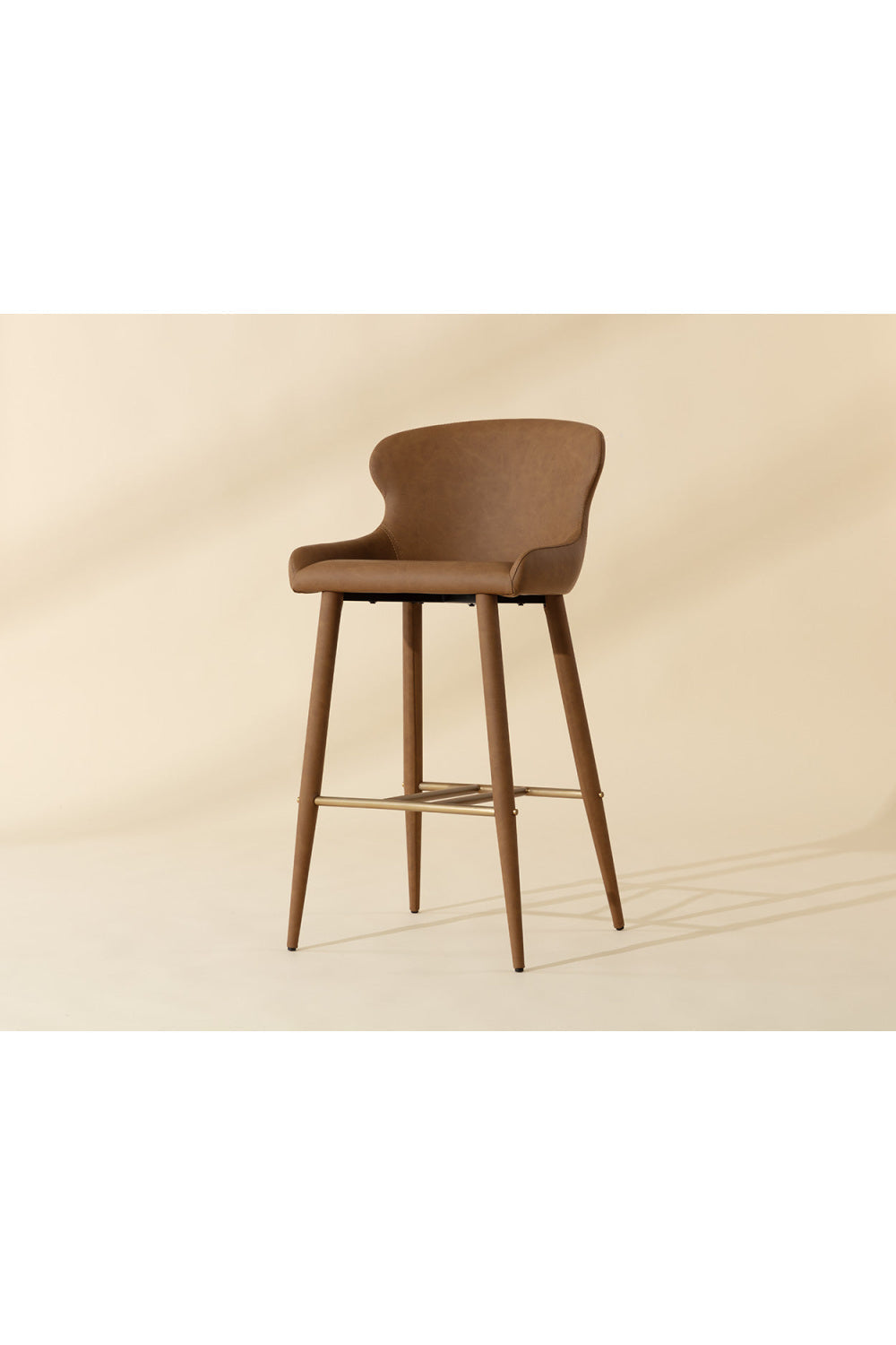 Leather Look Shell Bar Stool by Splendido Evora Barstool, alternate view 8