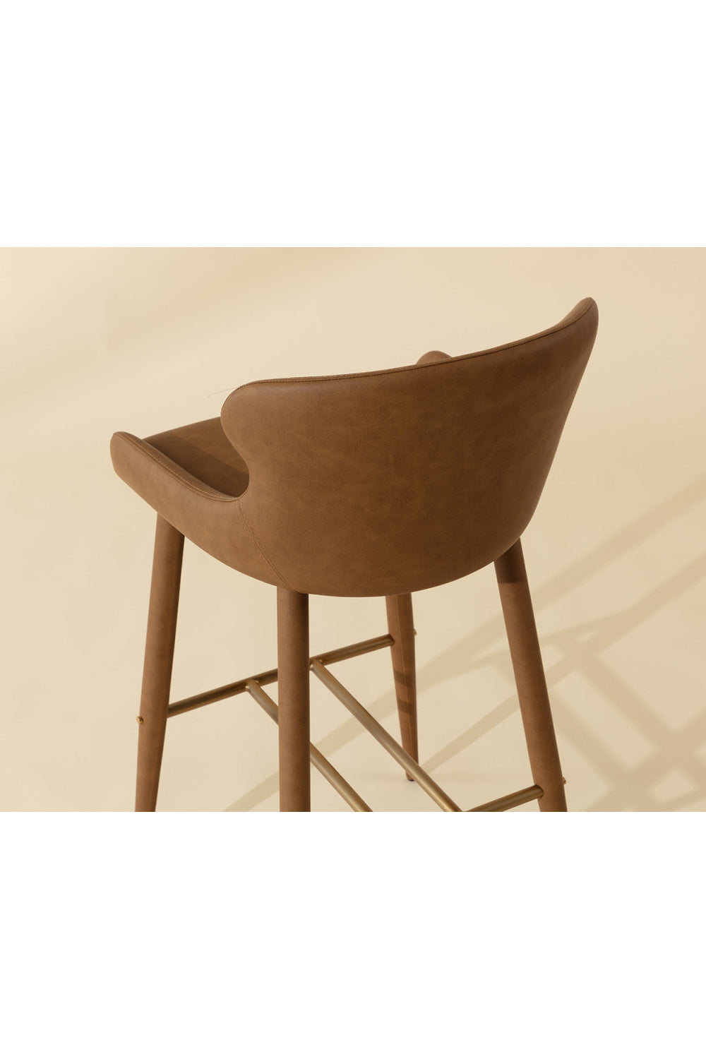 Leather Look Shell Bar Stool by Splendido Evora Barstool, alternate view 9