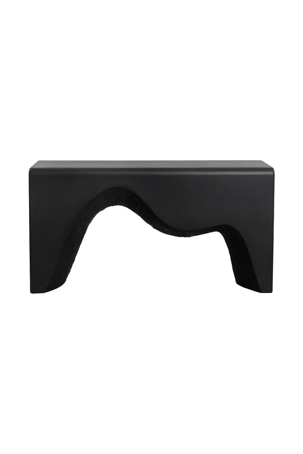 Black Sculpted Indoor/Outdoor Console Table by Splendido Montanus