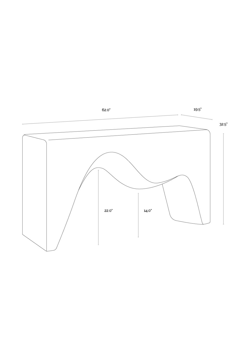 Black Sculpted Indoor/Outdoor Console Table by Splendido Montanus, alternate view 9