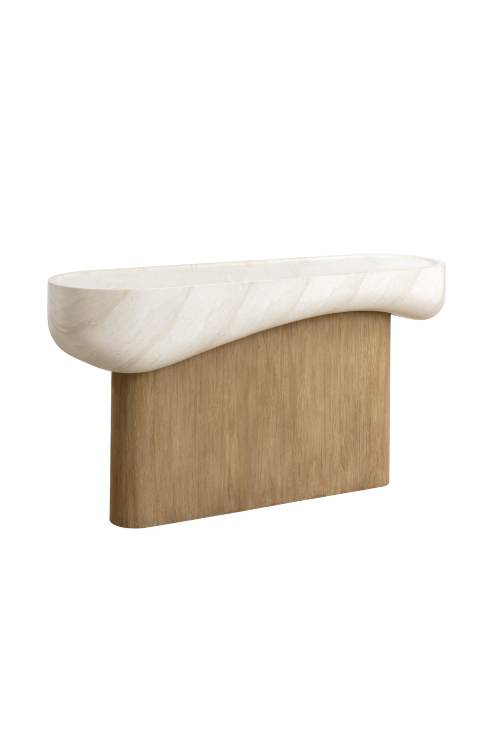 Travertine Look Indoor/Outdoor Console Table by Splendido Oreste Outdoor Dining Table, alternate view 4