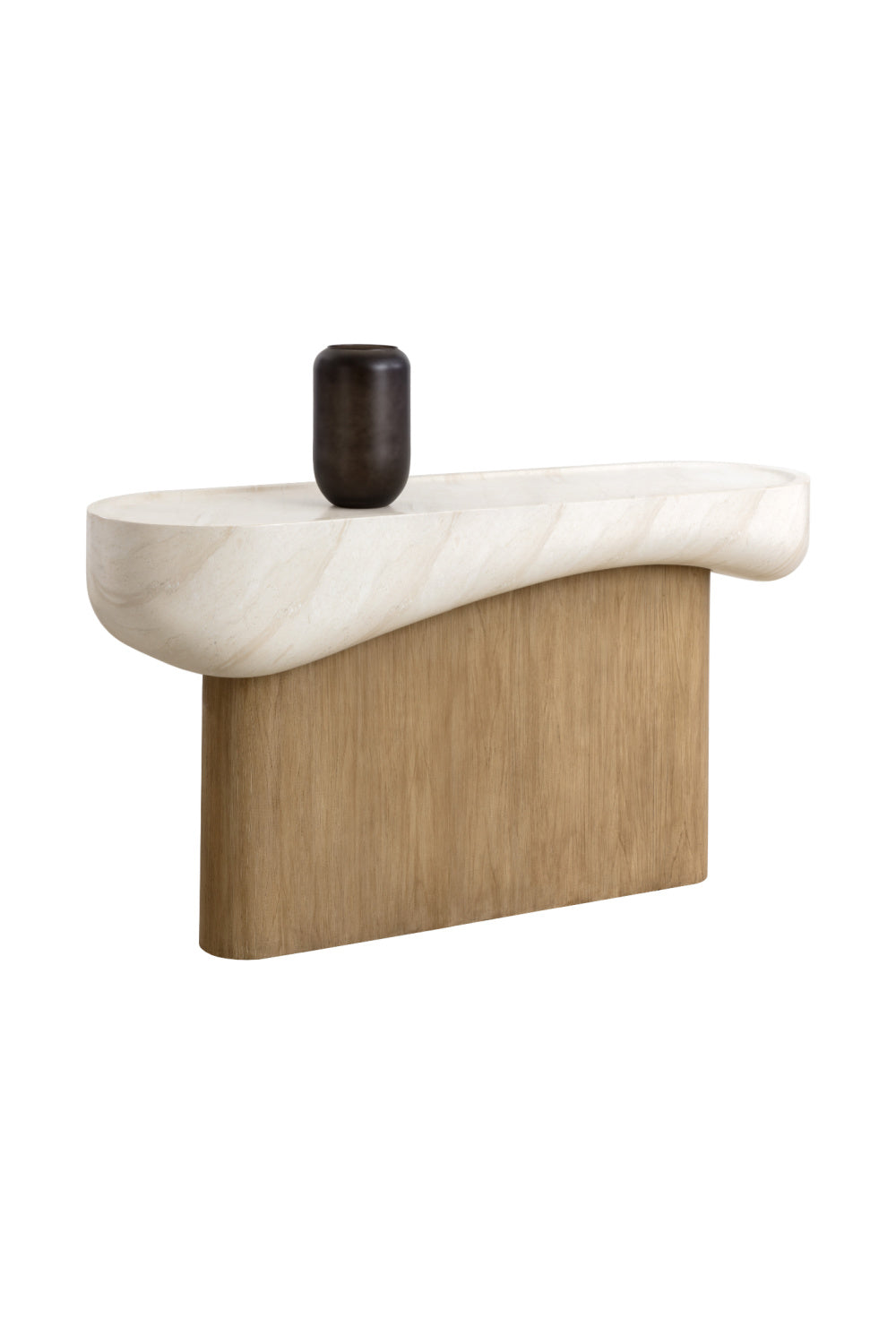 Travertine Look Indoor/Outdoor Console Table by Splendido Oreste Outdoor Dining Table, alternate view 5