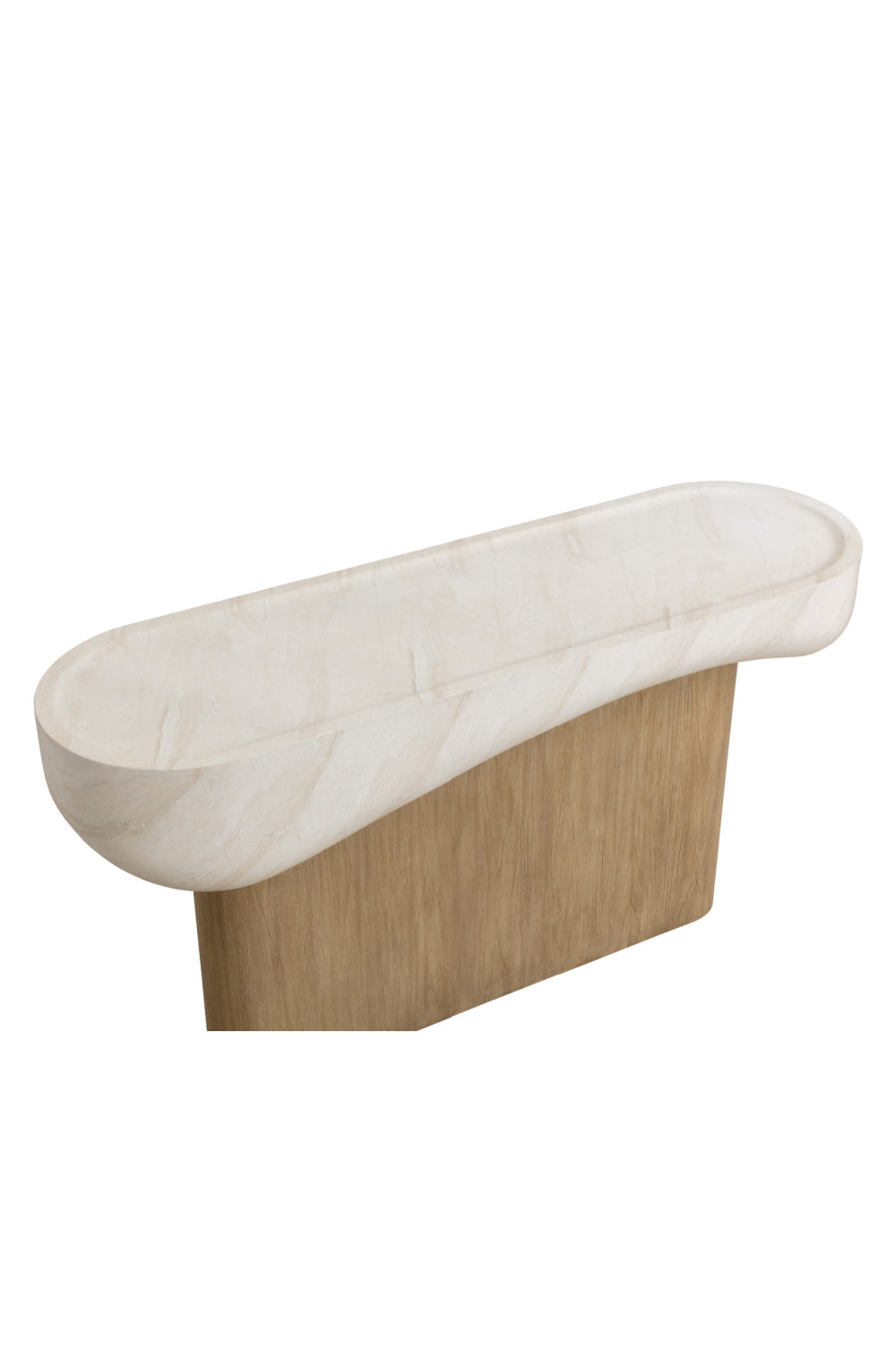 Travertine Look Indoor/Outdoor Console Table by Splendido Oreste Outdoor Dining Table, alternate view 7
