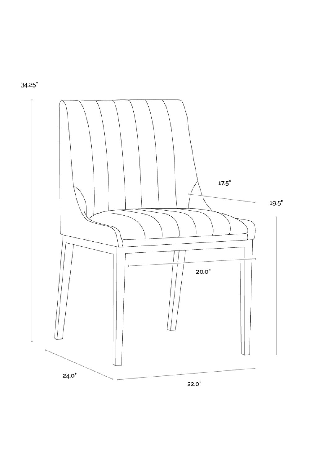 Vertical Stitched Dining Chairs (2) by Splendido Halden, alternate view 47