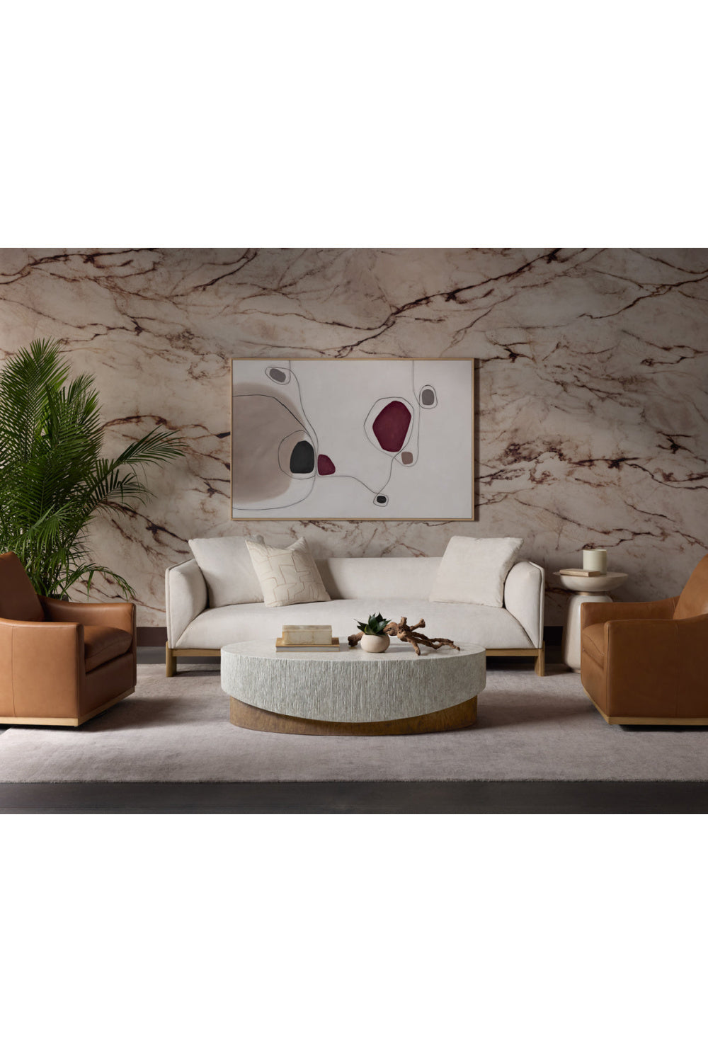 Travertine Look Indoor/Outdoor End Table by Splendido Hali Side Table, alternate view 13