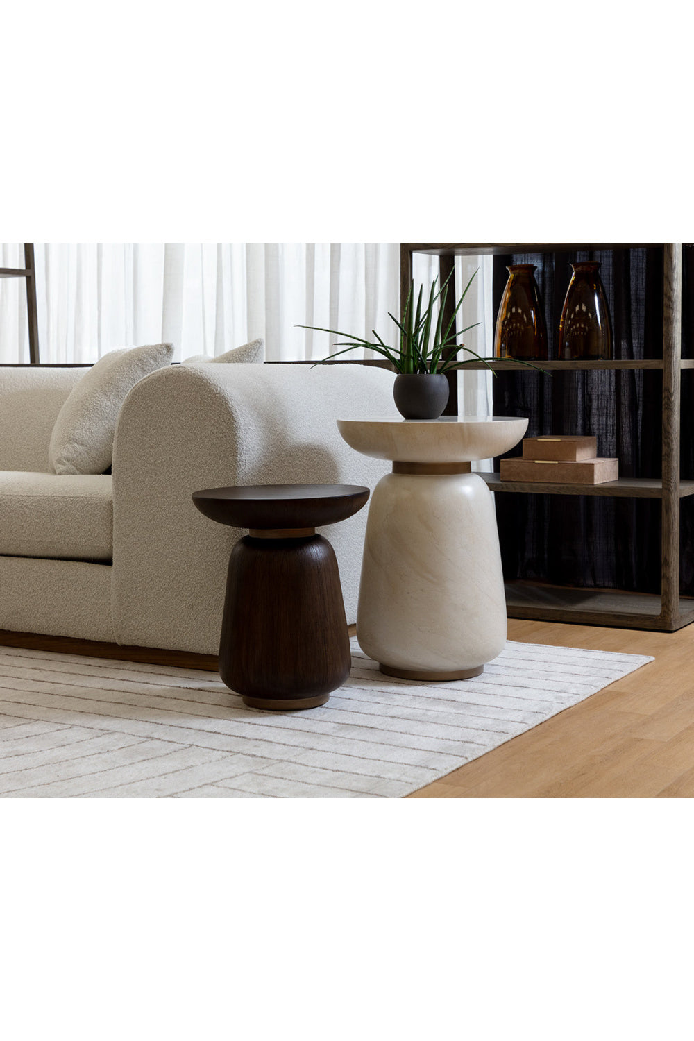 Travertine Look Indoor/Outdoor End Table by Splendido Hali Side Table, alternate view 14