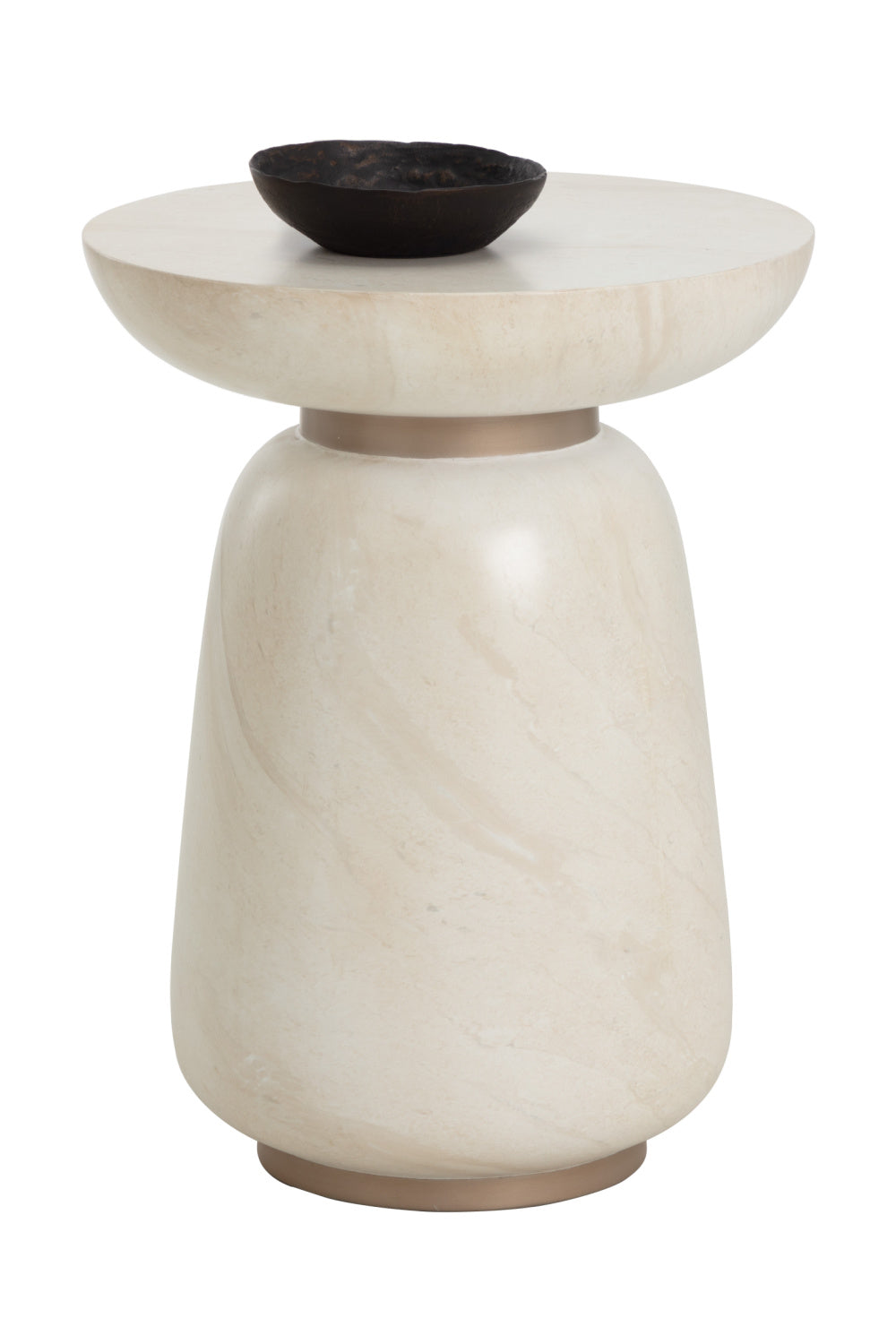 Travertine Look Indoor/Outdoor End Table by Splendido Hali Side Table, alternate view 3
