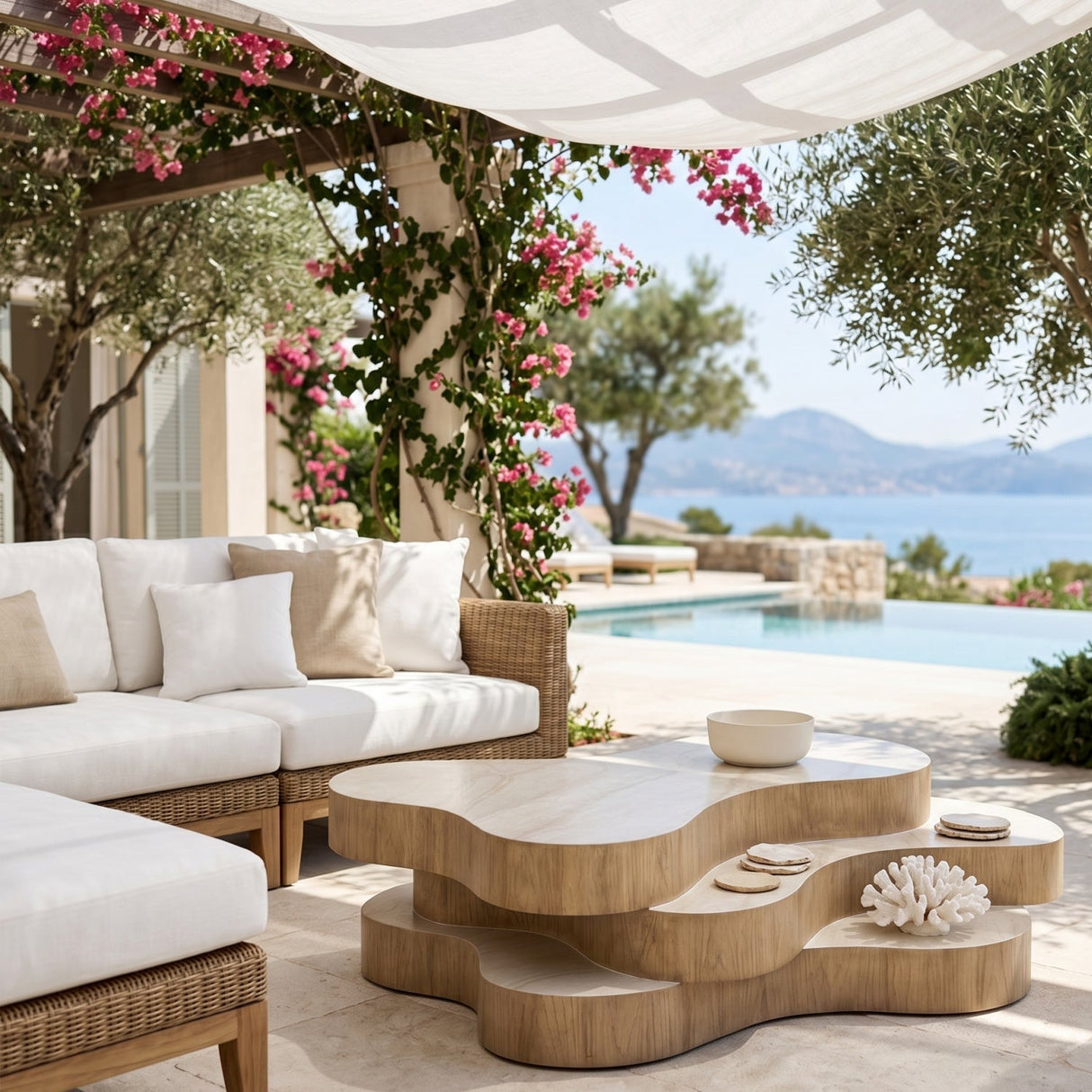 Layered Freeform Indoor/Outdoor Coffee Table by Splendido Geddes, alternate view 2