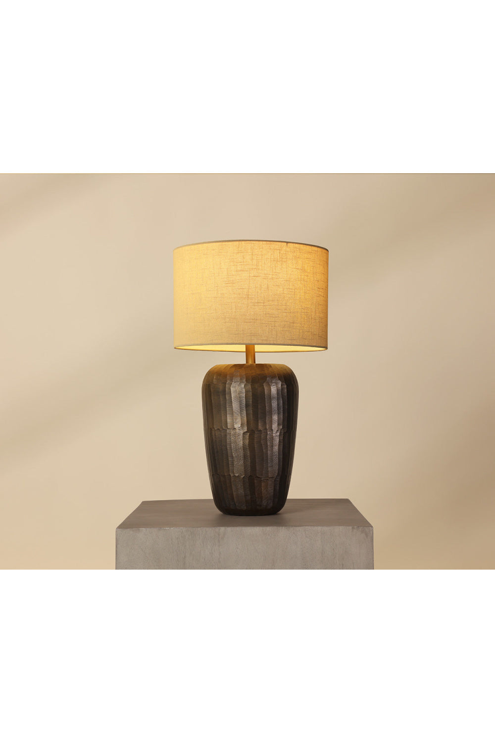 Antique Brass Drum Table Lamp by Splendido Ishani, alternate view 5