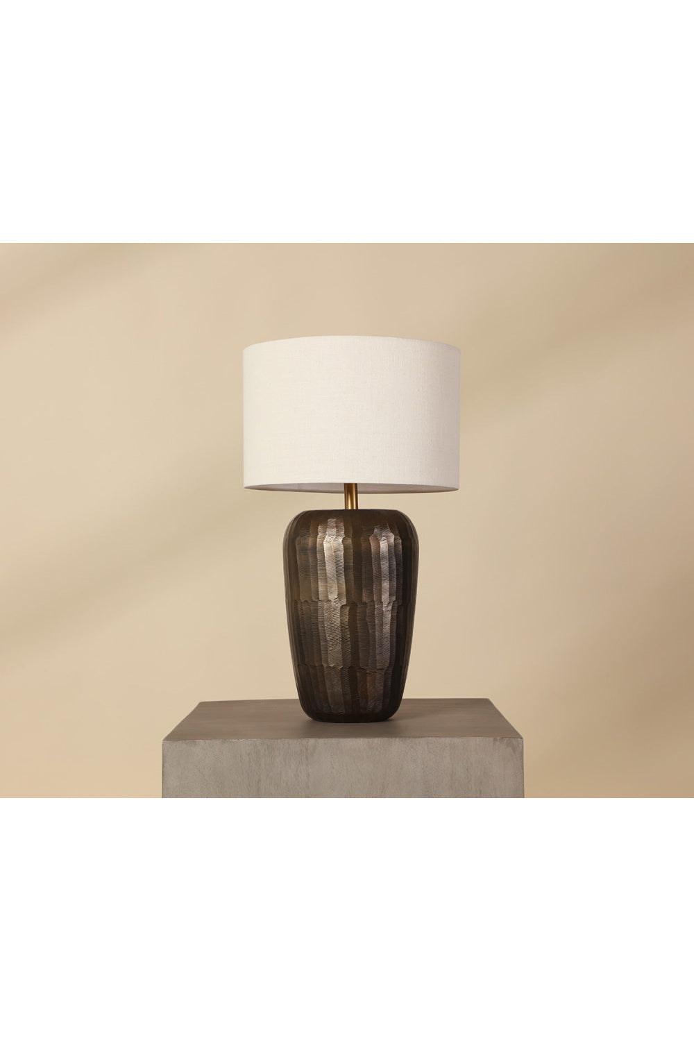 Antique Brass Drum Table Lamp by Splendido Ishani, alternate view 6