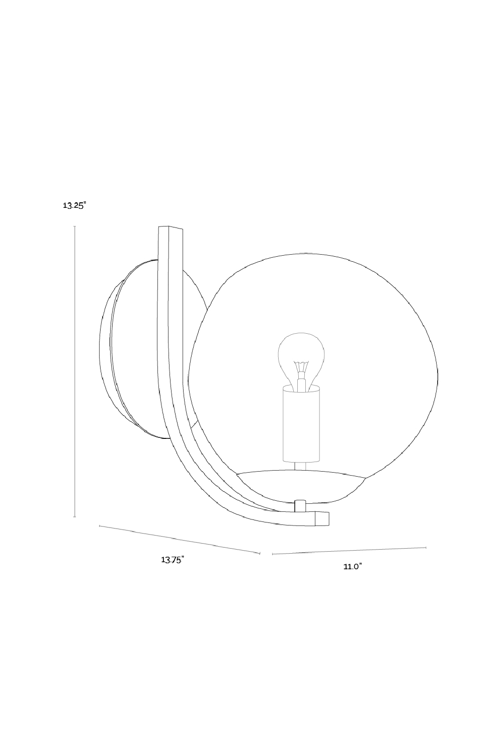 Gray Blown Glass Wall Lamp by Splendido Dionis, alternate view 5