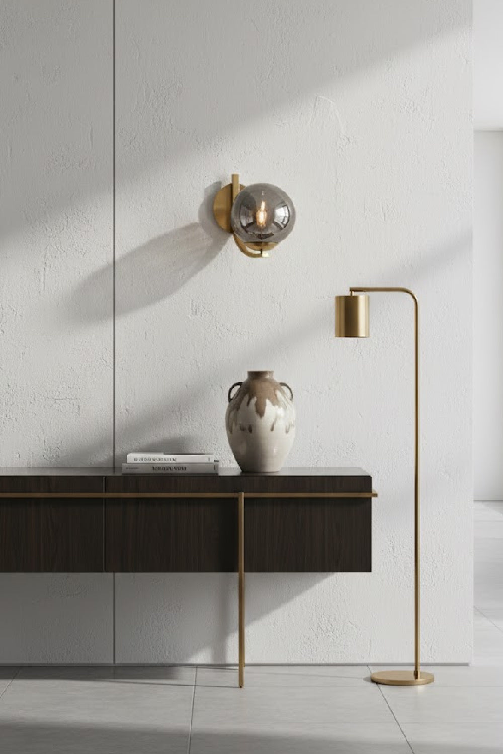Gray Blown Glass Wall Lamp by Splendido Dionis, alternate view 2