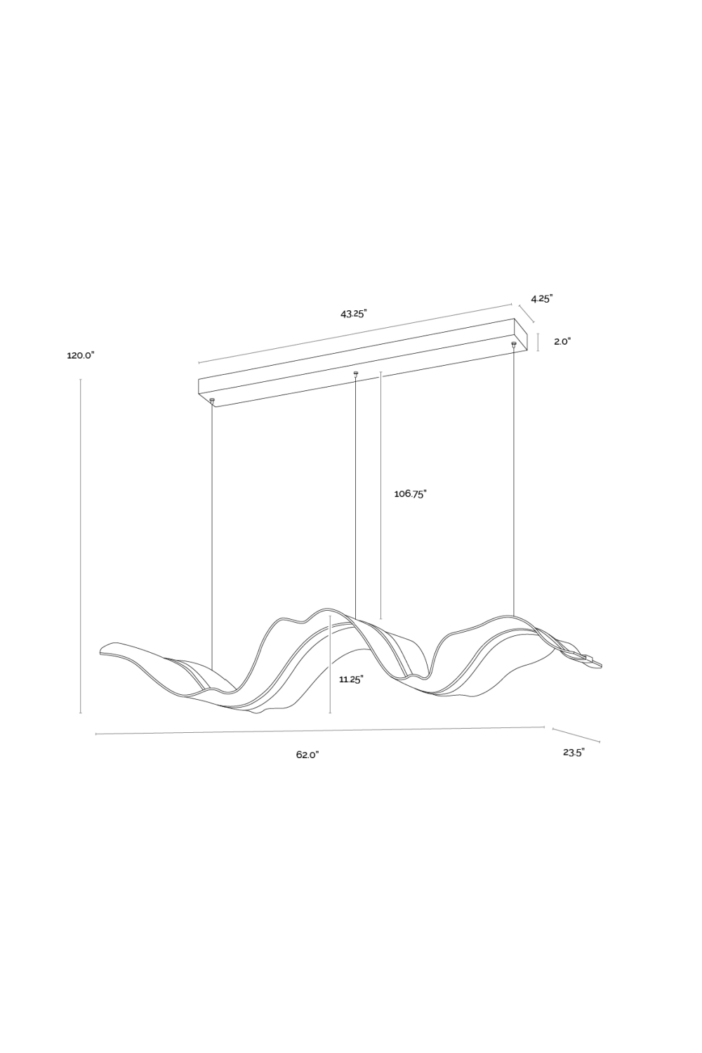 Wave Inspired Chandelier by Splendido Alun, alternate view 5