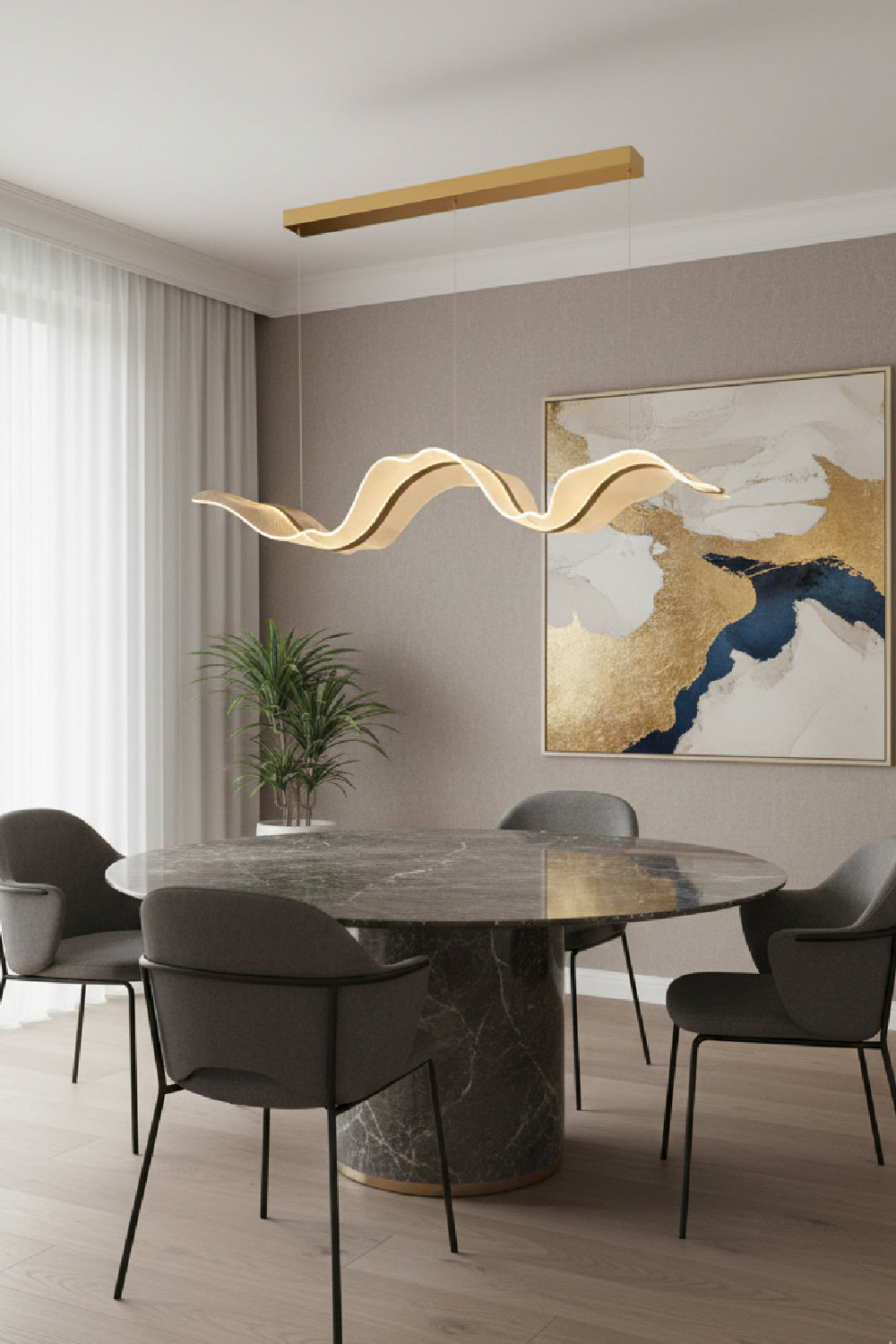 Wave Inspired Chandelier by Splendido Alun, alternate view 2