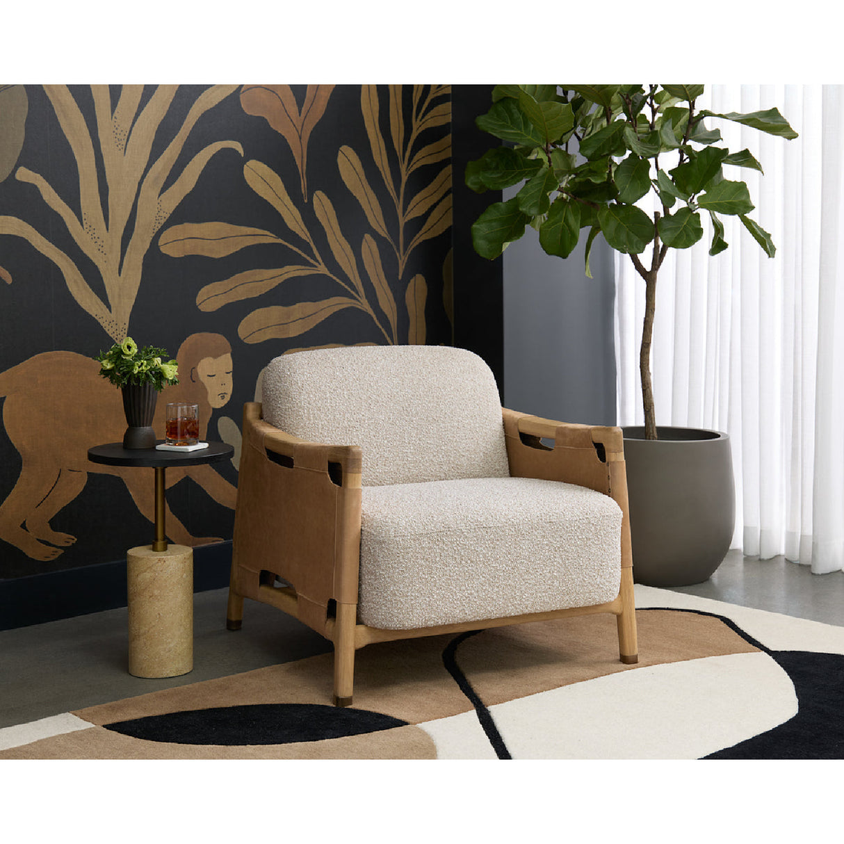 Modern European furniture - Solid Oak Framed Lounge Chair - www.oroa.com