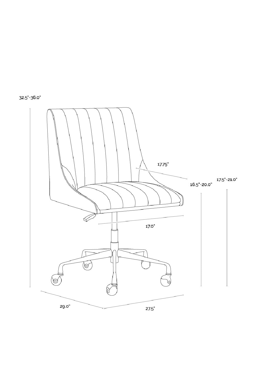 Vertical Stitched Office Chair by Splendido Halden, alternate view 26