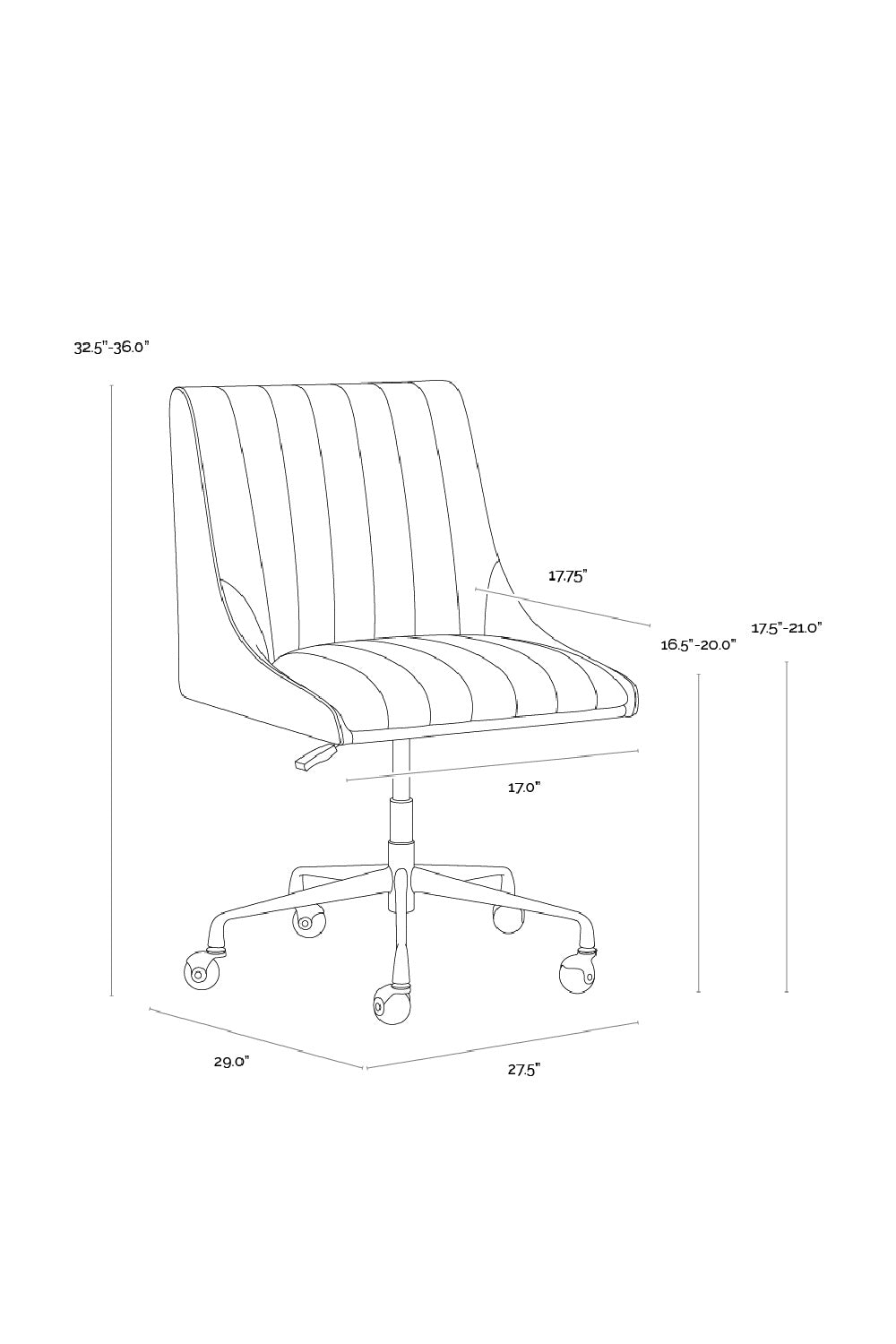 Vertical Stitched Office Chair by Splendido Halden, alternate view 18