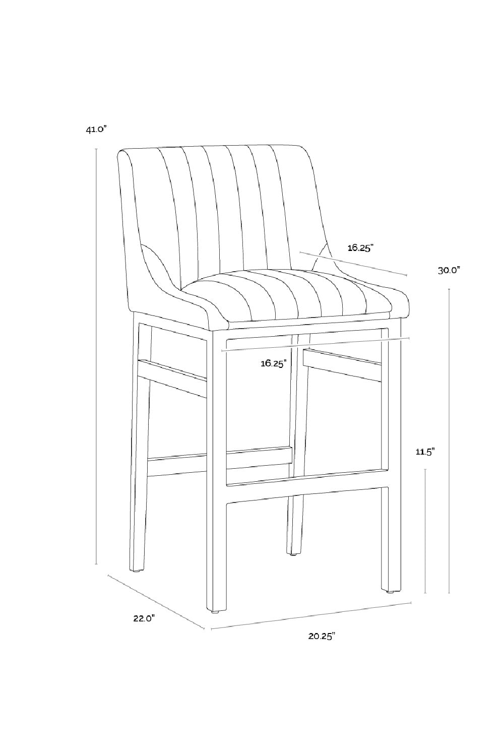 Leather-Look Vertical-Channeled Bar Stool by Splendido Halden Barstool, alternate view 15