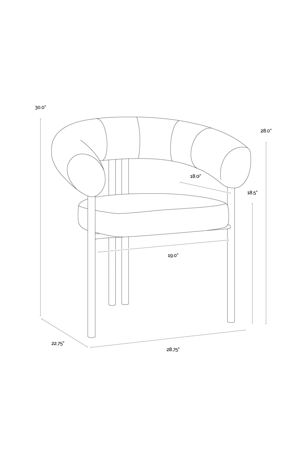 Rounded Back Dining Chair by Splendido Oniva, alternate view 15