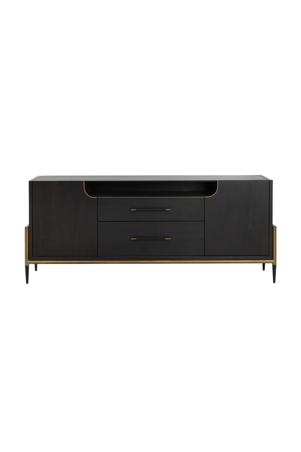 Black Wooden 2-Drawer Sideboard by Splendido Weldrick