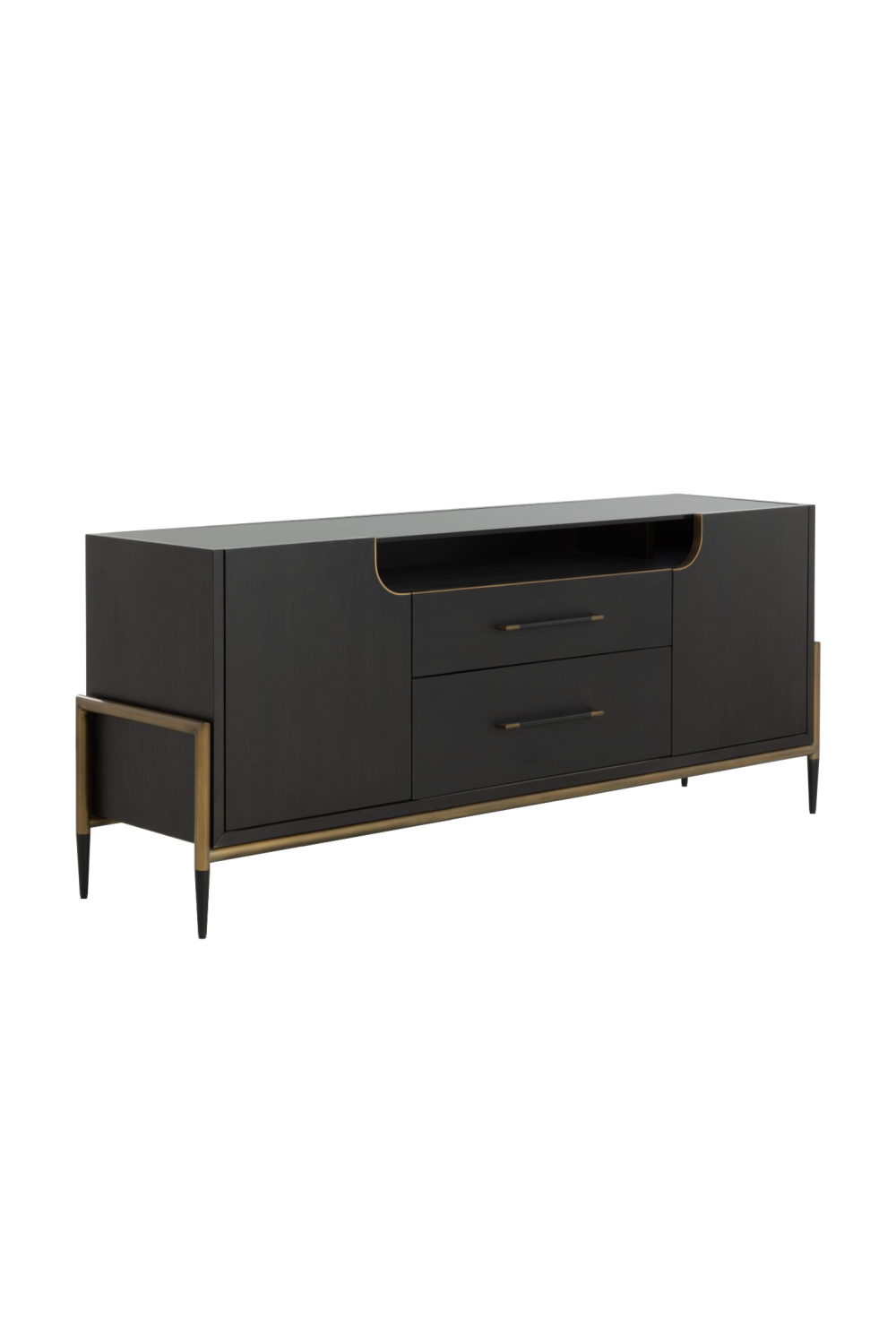 Black Wooden 2-Drawer Sideboard | Splendido Weldrick