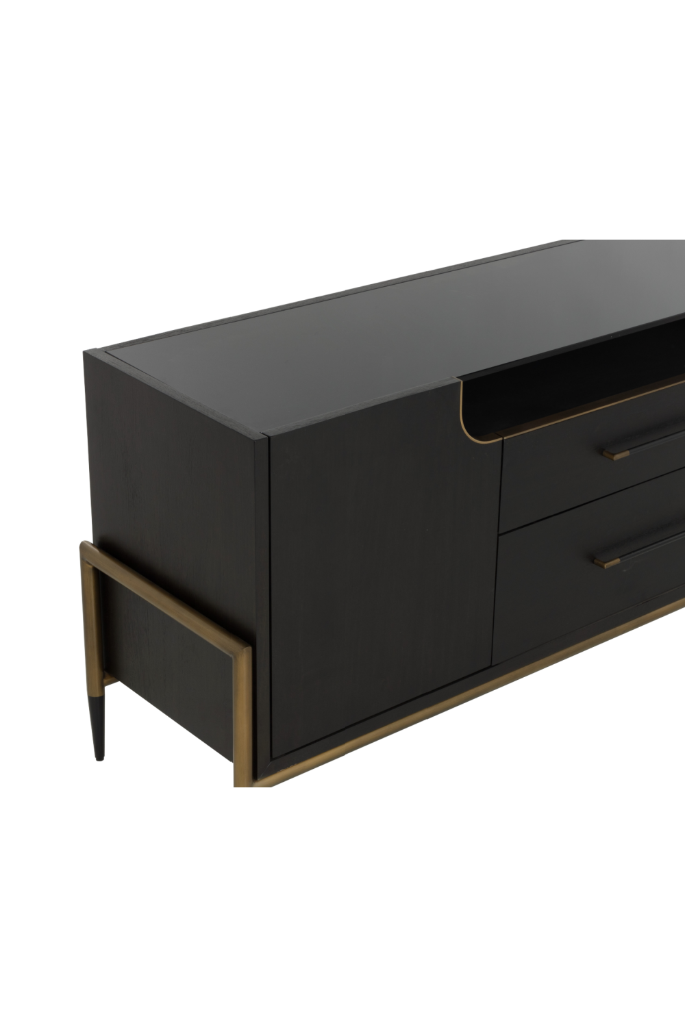 Black Wooden 2-Drawer Sideboard | Splendido Weldrick