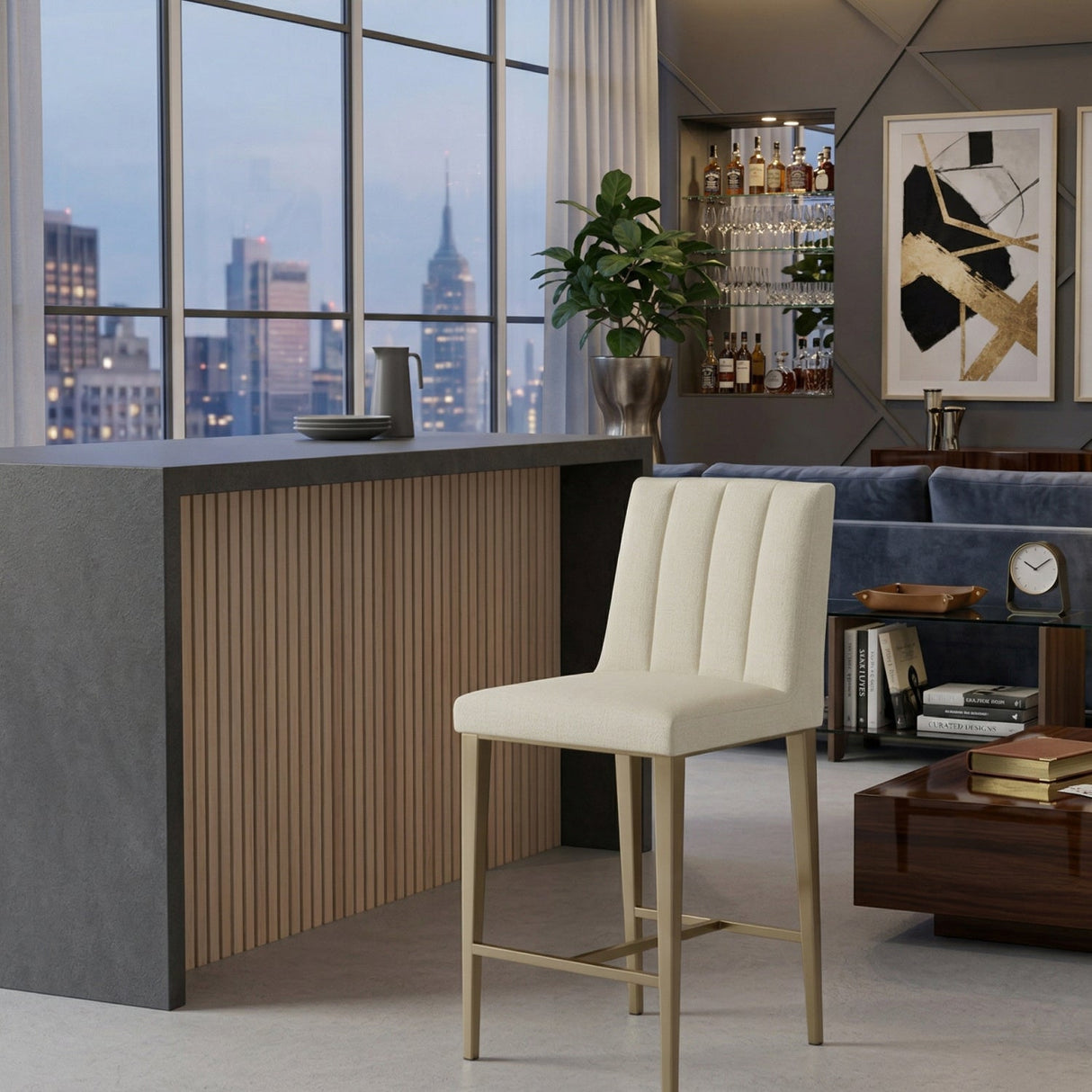 Contemporary Metal Frame Counter Stool by Splendido Wilbur, alternate view 2