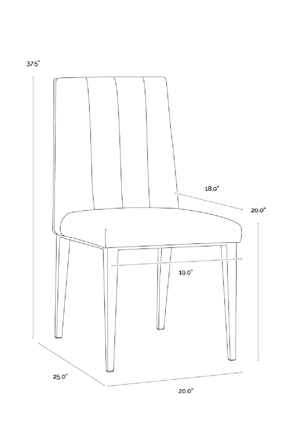 Vertical Channeled Dining Chairs (2) by Splendido Wilbur, alternate view 10