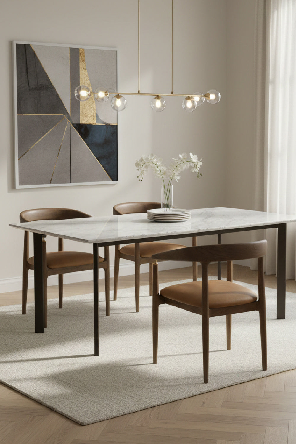Minimalist Dining Armchair by Splendido Valmont Dining Chair, alternate view 2