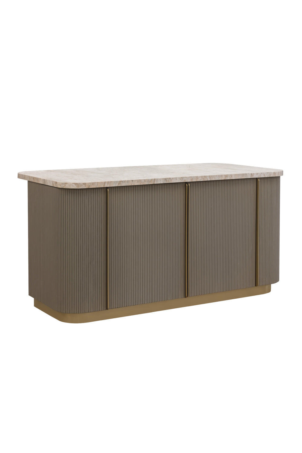Marble Top & Wood Base Kitchen Island by Splendido Cataldi Dining Table, alternate view 3