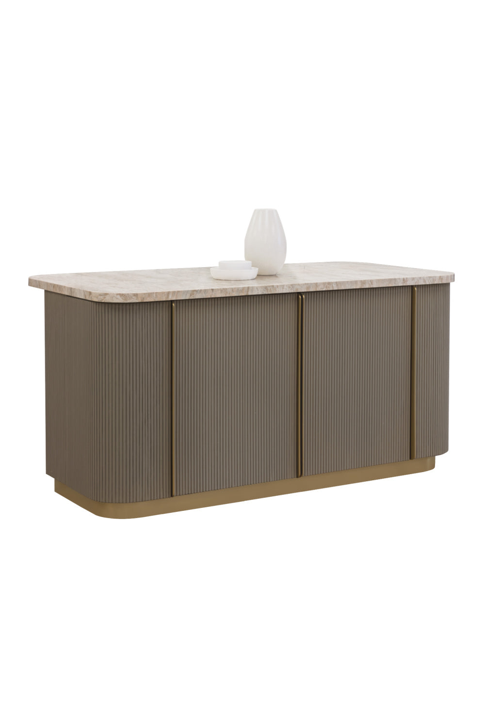 Marble Top & Wood Base Kitchen Island by Splendido Cataldi Dining Table, alternate view 4