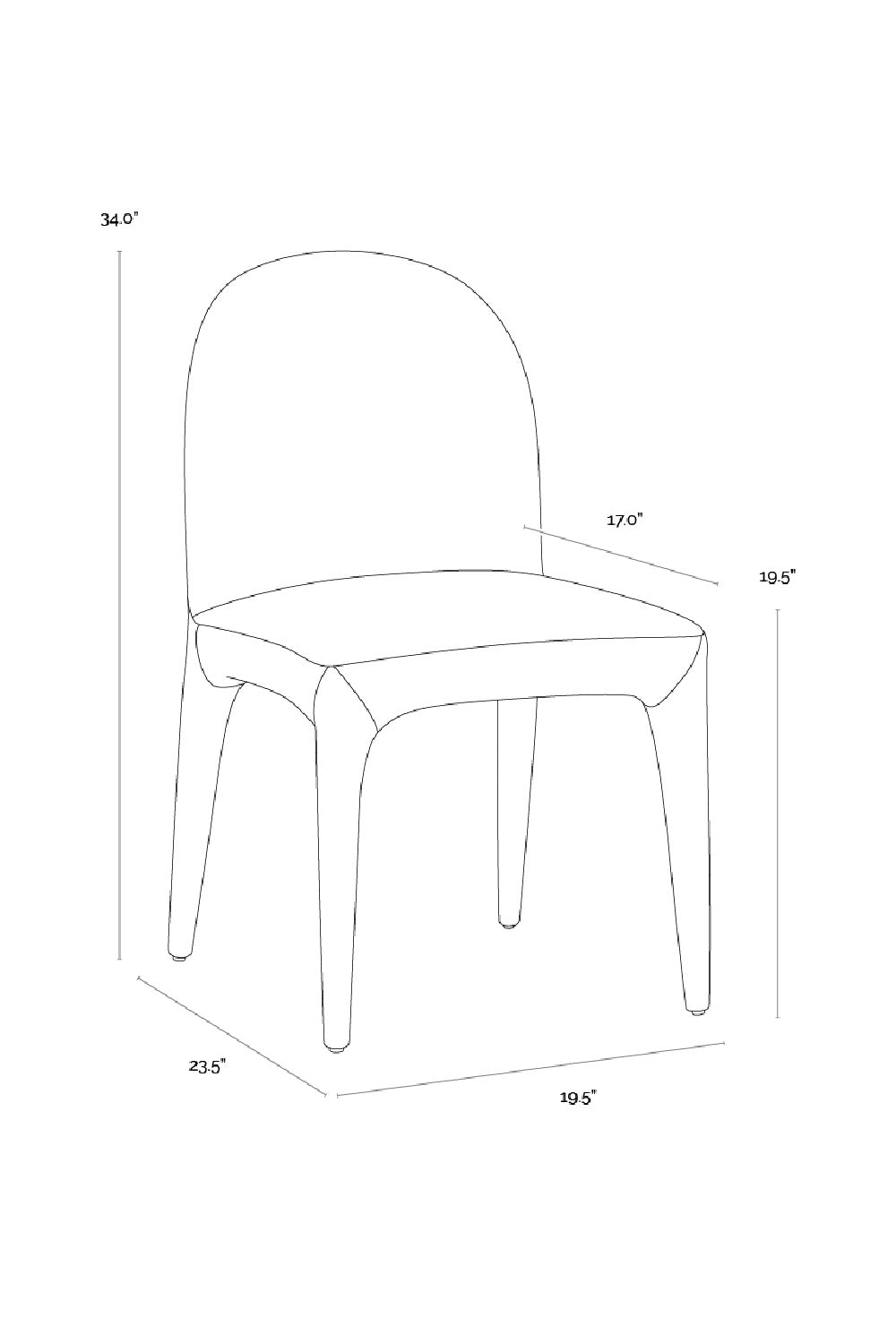 Seamless Upholstered Dining Chairs (2) by Splendido Tamina, alternate view 14