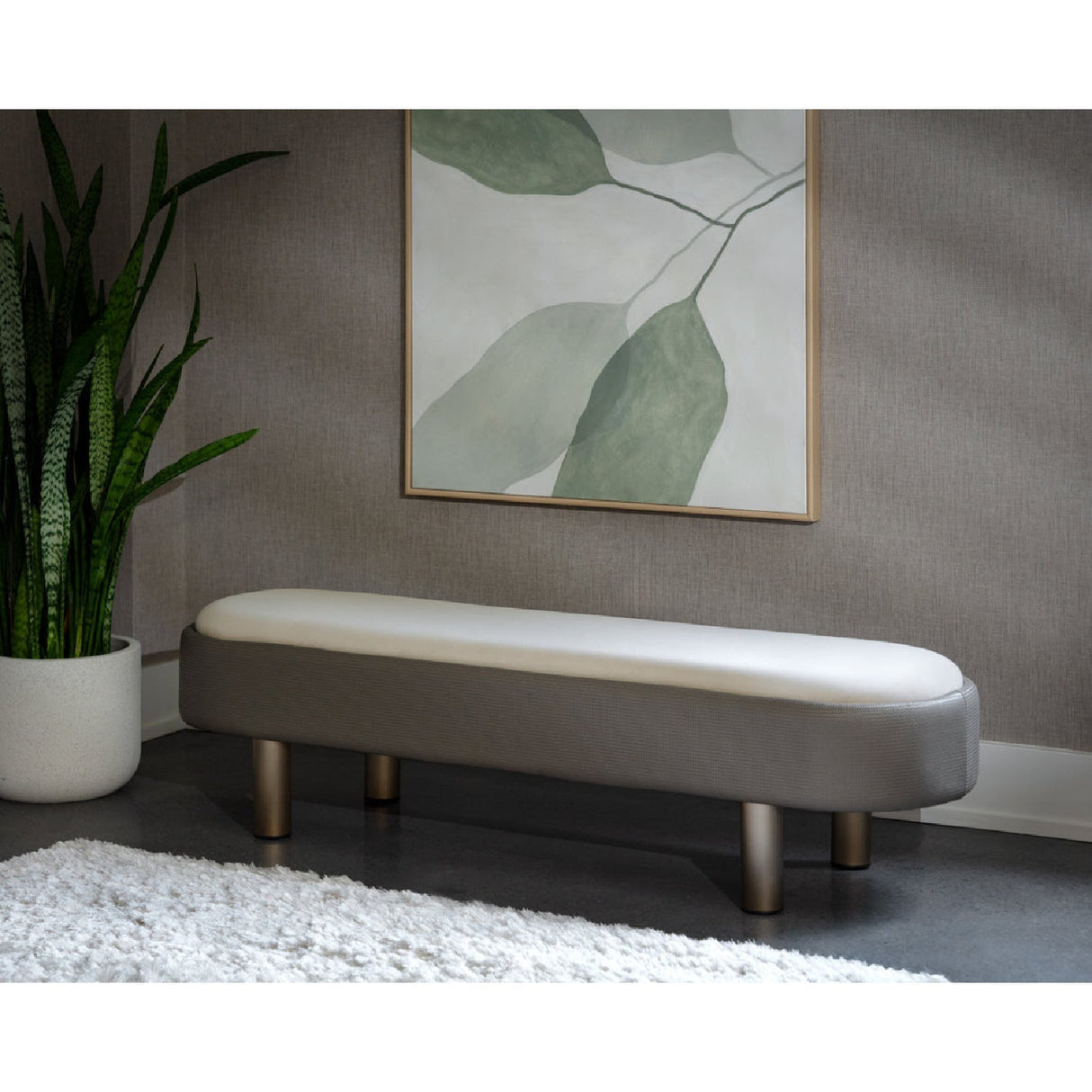 Taupe Modern Bench by Splendido Odella, alternate view 10