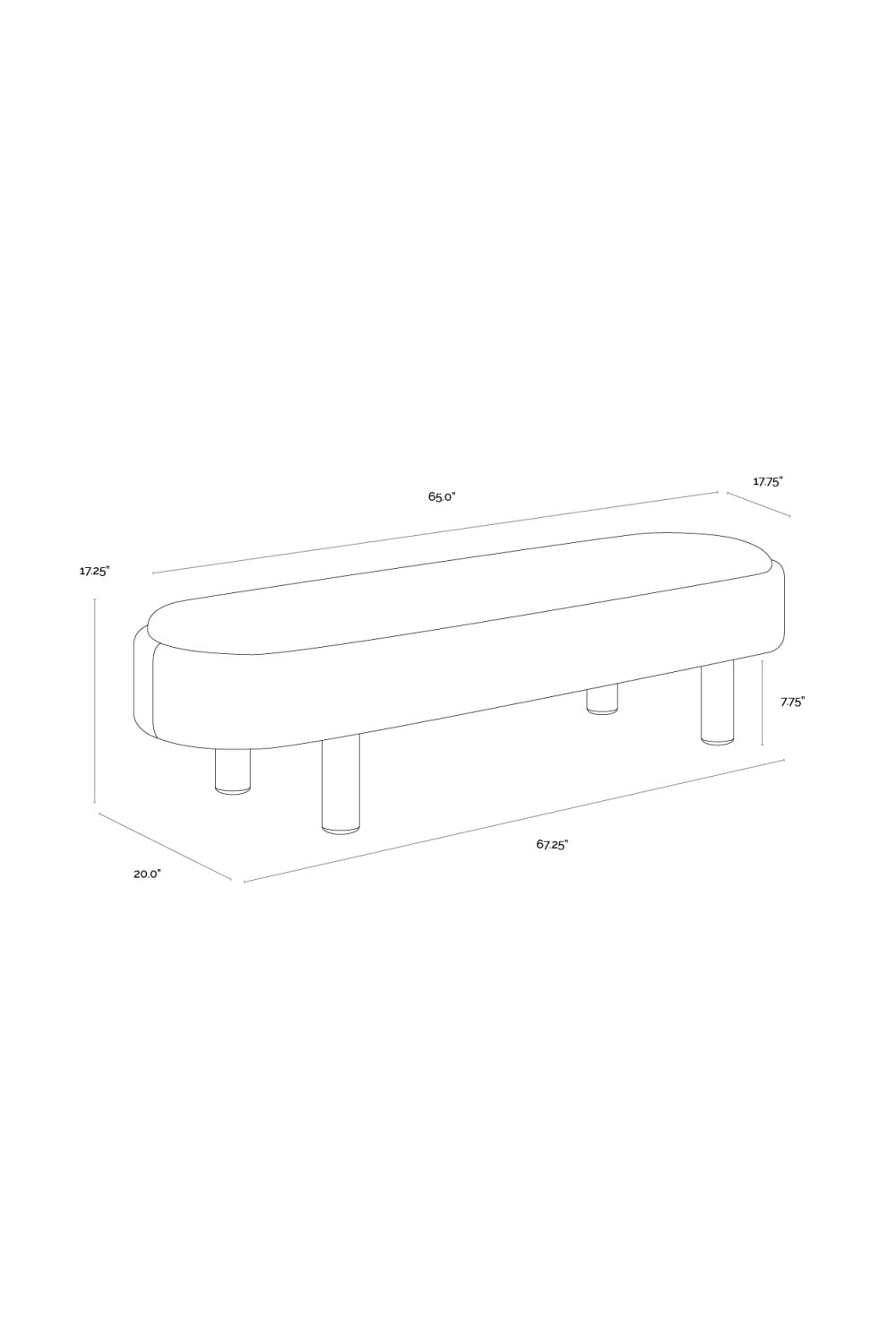 Taupe Modern Bench by Splendido Odella, alternate view 6