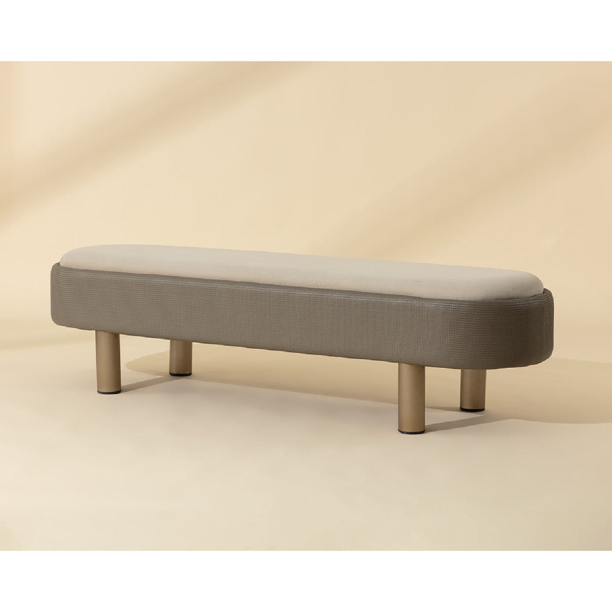 Modern European furniture - Taupe Modern Bench - www.oroa.com