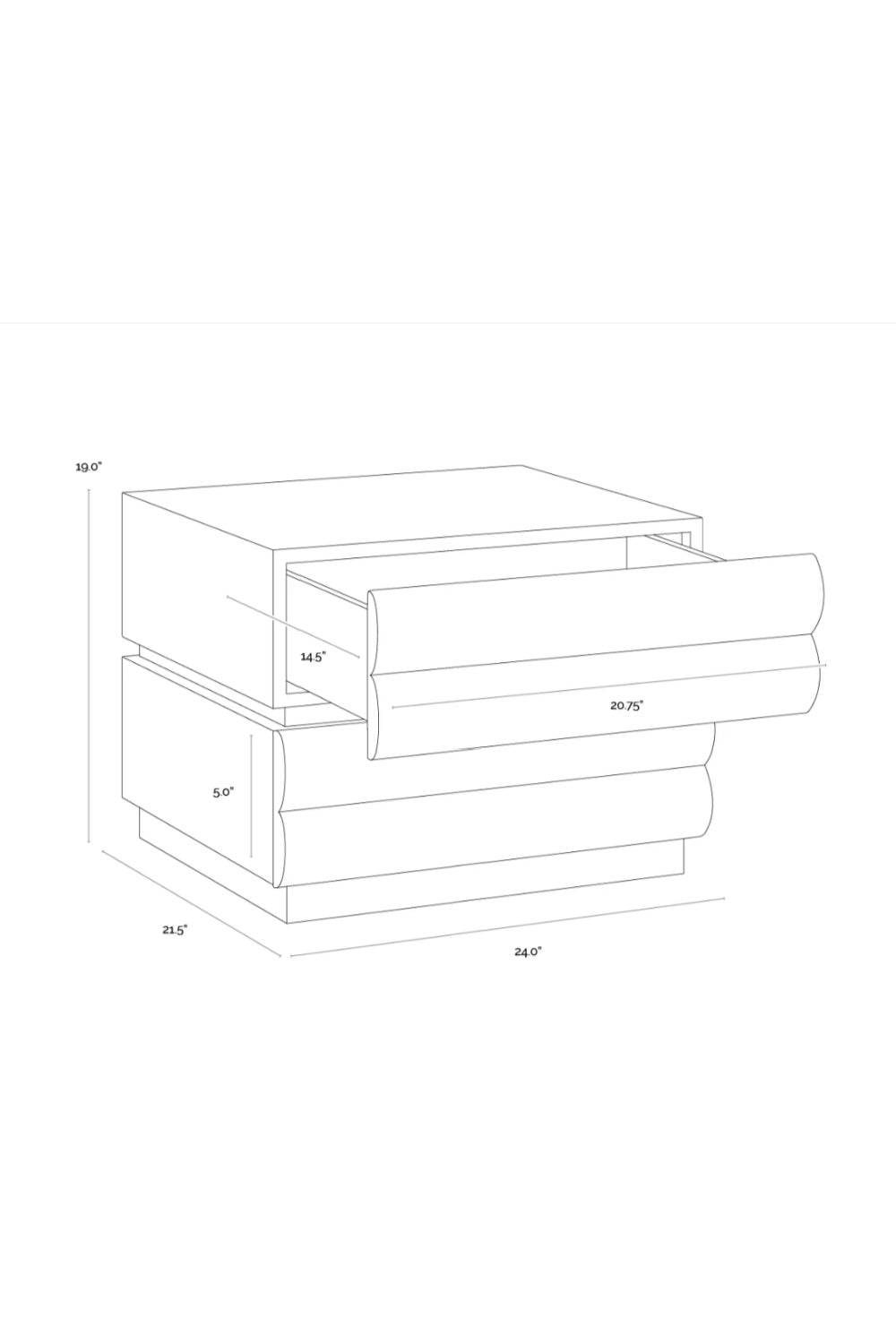 Tiered 2-Drawer Nightstand by Splendido Subira, alternate view 27