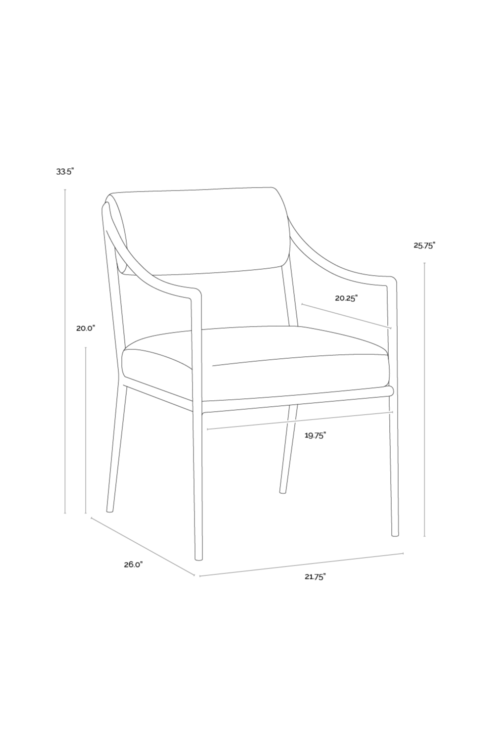 Cream Linen Dining Armchair by Splendido Leticia Dining Chair, alternate view 7
